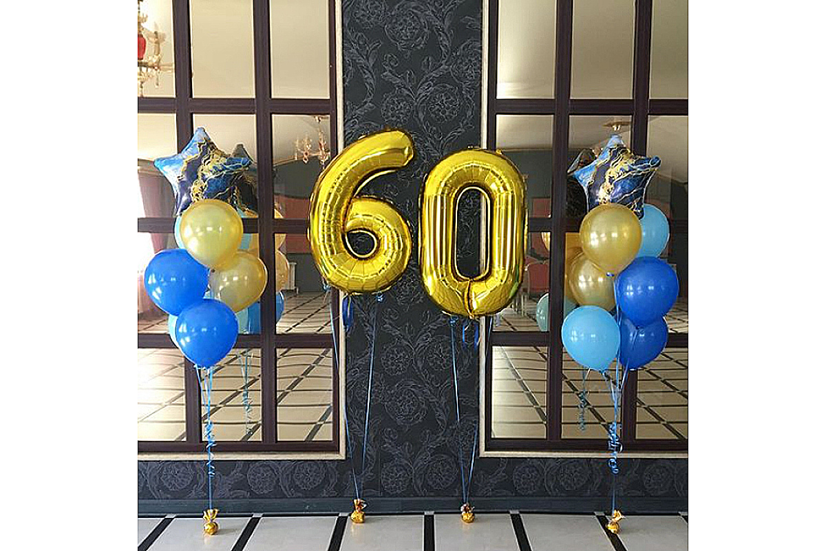 Воздушные шары на 60 лет для мужчины