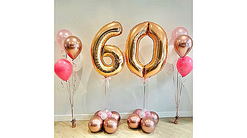 Шары на 60 лет для нежной дамы