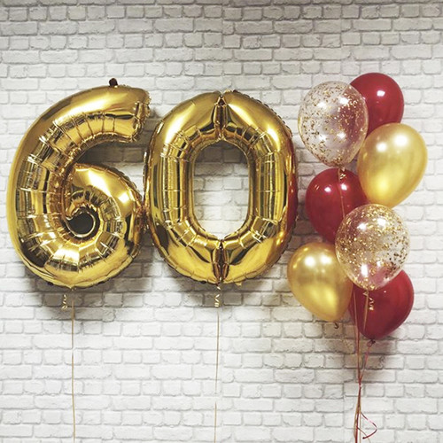 Шары на 60 лет Бургундия