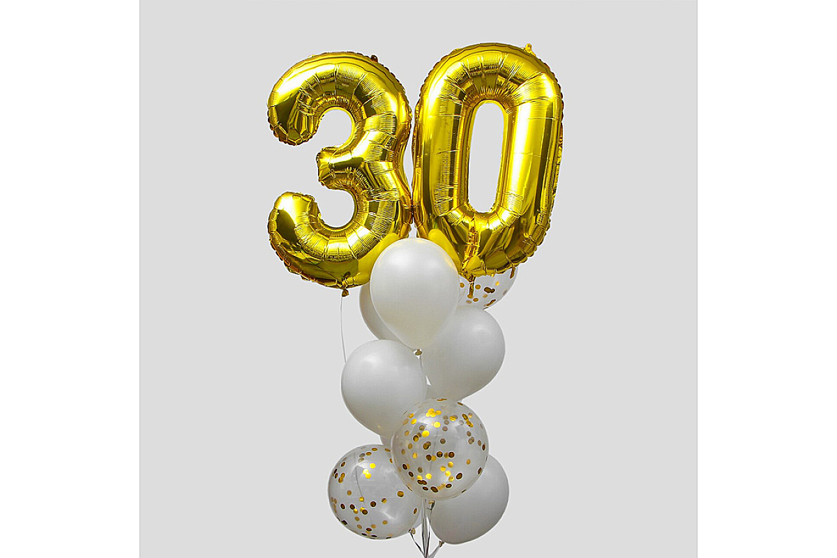 Букет шаров с цифрой 30