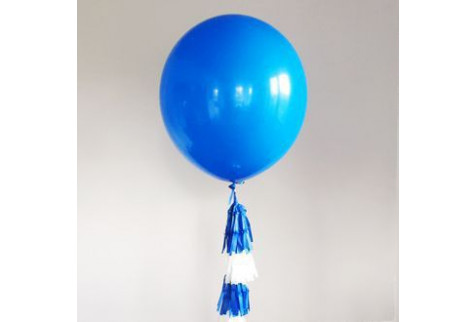 Шар (91 см) Синий пастель с кисточками тассел, 1 шт.