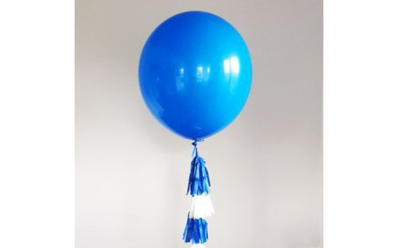 Шар (91 см) Синий пастель с кисточками тассел, 1 шт.