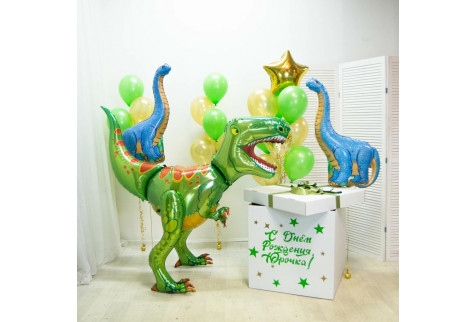 Коробка с шарами "Динозавры"