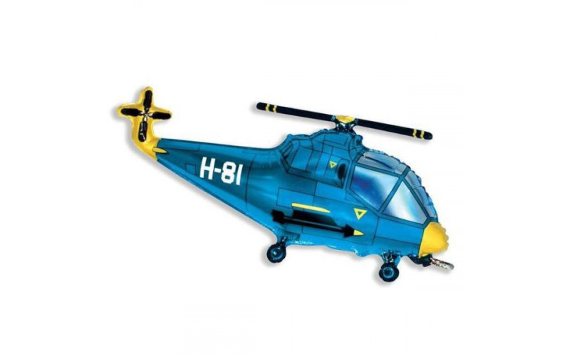 Шар (97 см) Фигура, Вертолет, Синий.