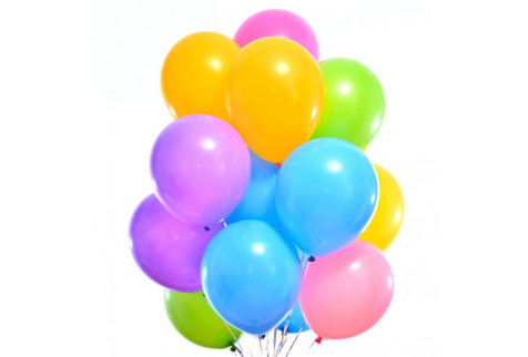 Воздушные шары с гелием разноцветные,15 шт.