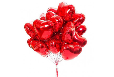 Сердце фольгированное красное, 1 шт, ( 45 см)