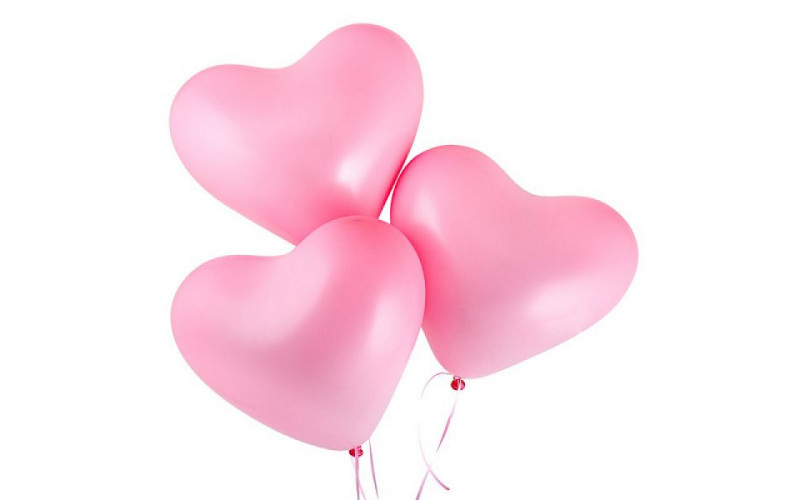 Сердца латексные розовые, 1 шт, (40 см)
