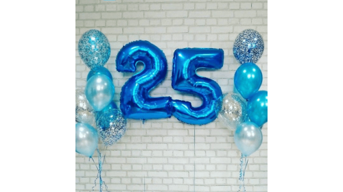 Набор воздушных шаров "Синие цифры 25" Набор воздушных шаров "Синие цифры 25"
