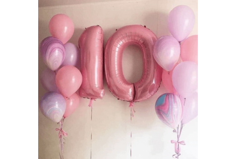 Набор воздушных шаров "10 лет Нежно розовый сет"