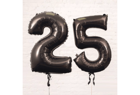 Набор воздушных шаров "Цифры 25 черные"