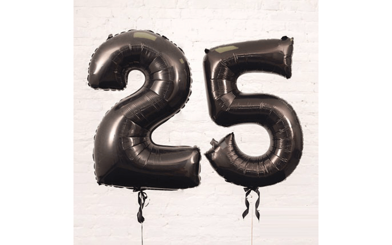 Набор воздушных шаров "Цифры 25 черные"