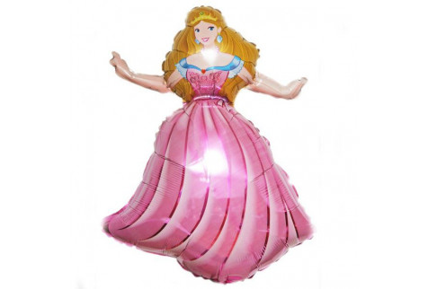 Шар (99 см) Фигура, Принцесса, Розовый.