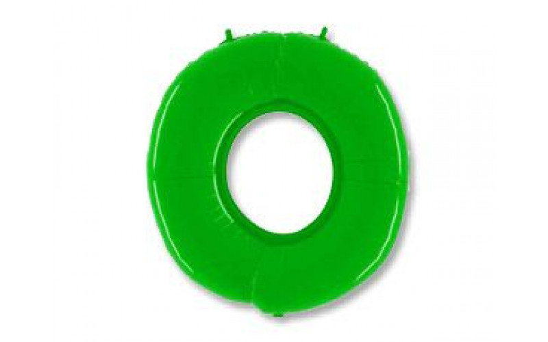 Шар (40''/102 см) Цифра, 0, Яркий зеленый, 1 шт.